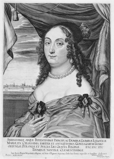 Maria Ludwiga Gonzaga (1611-67), Koningin van Polen, 1649 door Willem Hondius