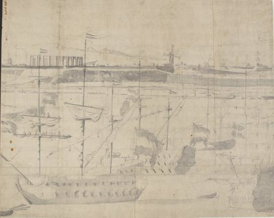 De Nederlandse vloot bij de rede van Kopenhagen 1658 door Willem I van de Velde