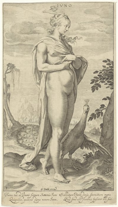 Juno met pauw door Willem Isaacsz. van Swanenburg