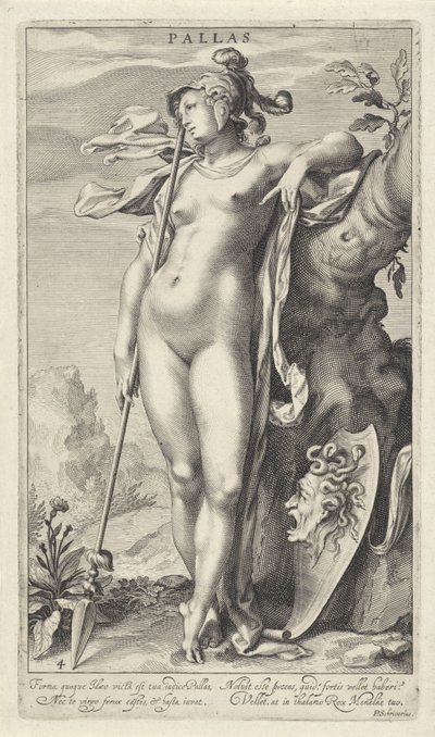 Minerva bij een boom door Willem Isaacsz. van Swanenburg