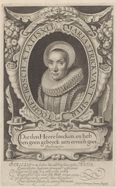 Portret van Maria Strick op 41-jarige leeftijd door Willem Jacobsz Delff