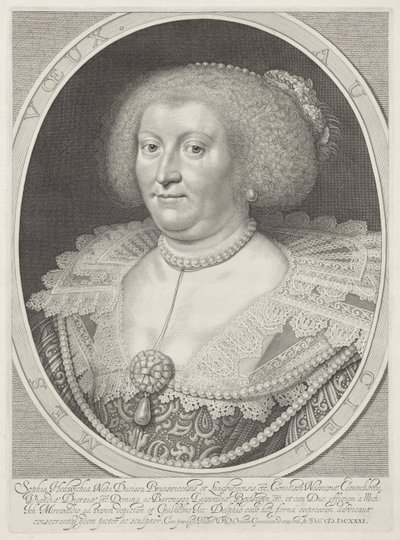 Portret van Sophia Hedwig van Brunswijk-Wolfenbüttel door Willem Jacobsz Delff