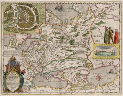 Kaart van Rusland en Moskou Uit: Theatrum Orbis Terrarum..., 1645 door Willem Janszoon Blaeu