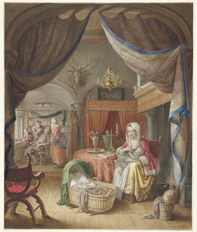 Moeder met kind aan de borst door Willem Joseph Laquy