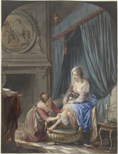 Toilet van een jonge vrouw door Willem Joseph Laquy