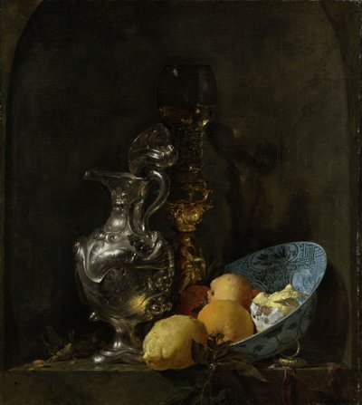 Stilleven met zilveren kan door Willem Kalf