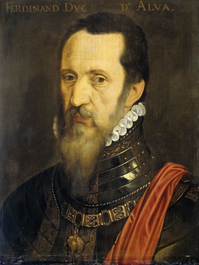 Portret van Fernando Alvarez de Toledo, Hertog van Alba door Willem Key (copy after)