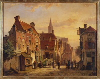 Nederlandse Straatscène door Willem Koekkoek