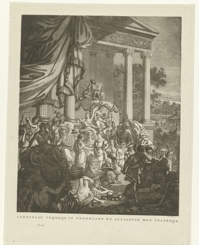 Allegorische voorstelling op het bondgenootschap tussen Nederland en Frankrijk, 1795 door Willem Kok