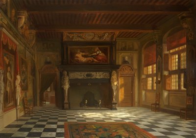 De trouwzaal in het stadhuis van Antwerpen, 1852 door Willem Linnig the Elder