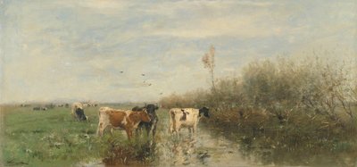 Koeien in een drassige weide door Willem Maris