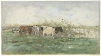 Koeien bij een plas door Willem Maris