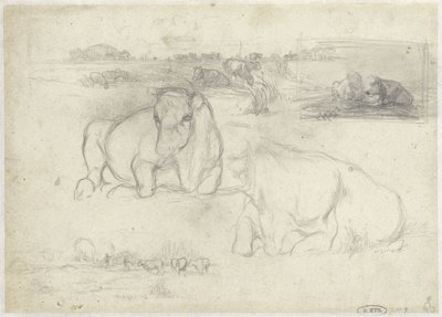 Schetsen van koeien door Willem Maris