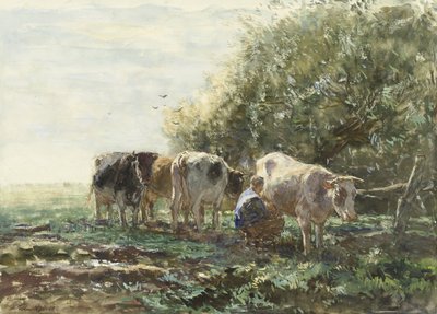 De melkstal door Willem Maris