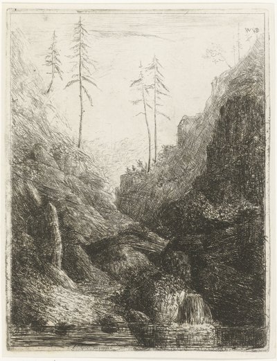 Rotsachtig landschap door Willem Matthias Jan van Dielen