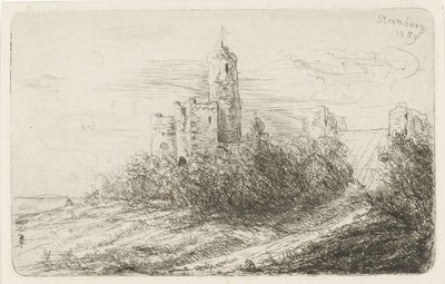 Ruïne van kasteel te Stromberg door Willem Matthias Jan van Dielen
