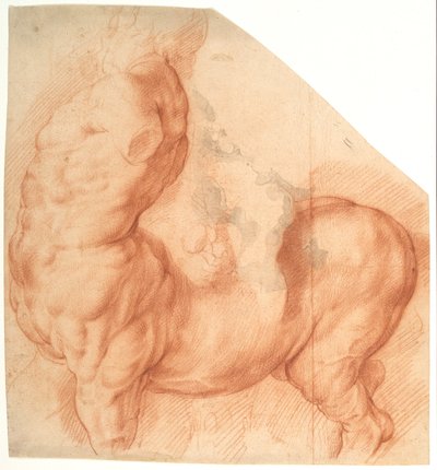 Centaur getemd. Antiek beeldhouwwerk gezien van links door Willem Panneels