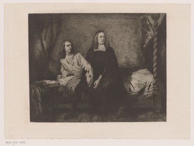 Gebroeders de Witt zittend op een bed in de gevangenpoort door Willem Philip van der Veken (attributed to)