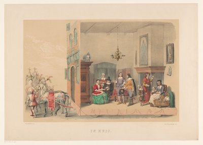 Tweede groep van Utrechtse maskerade in 1856 door Willem Pieter Hoevenaar