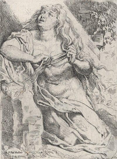 Maria Magdalena in de wildernis, ca. 1613-14 door Willem Pietersz. Buytewech