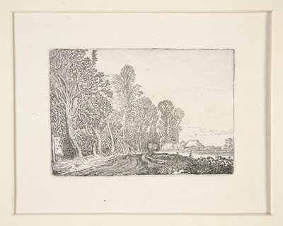 Weg aan de rand van het bos, Plaat 4 uit De Set van de Landschappen door Willem Pietersz. Buytewech