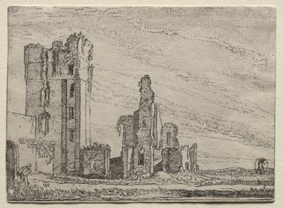 Ruïnes van het kasteel Huys Te Kleef bij Haarlem, ca. 1616 door Willem Pietersz Buytewech