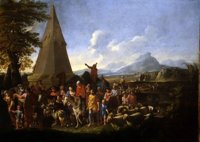 Jacob en zijn familie betreden Egypte door Willem Reuter