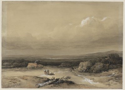 Landschap door Willem Roelofs (I) (signed by artist)