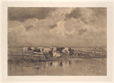 Melkbocht aan de Schie door Willem Roelofs (I) (signed by artist)