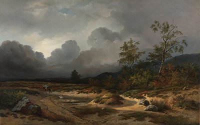 Landschap met naderende storm door Willem Roelofs (I)