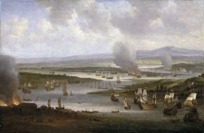 Nederlandse schepen op de Medway (Engeland), juni 1667 door Willem Schellinks