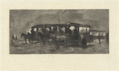 Plein bij avond door Willem Steelink (II)
