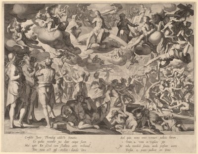 Het Laatste Oordeel door Willem Swanenburgh, after Joachim Anthonisz Wtewael