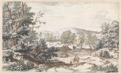 Bosrijk landschap met een weg door Willem Swidde