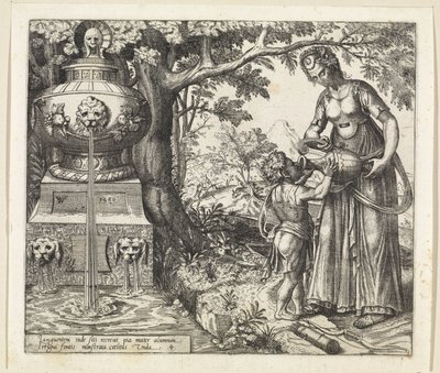 Hagar geeft Ismaël te drinken door Willem Thibaut