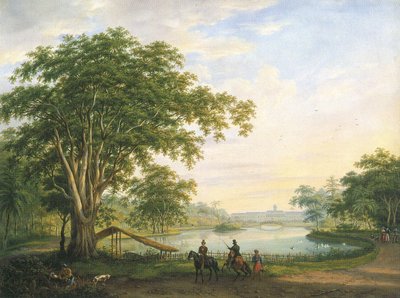 De tuinfaçade van het oude paleis van de gouverneur-generaal in Buitenzorg door Willem Troost