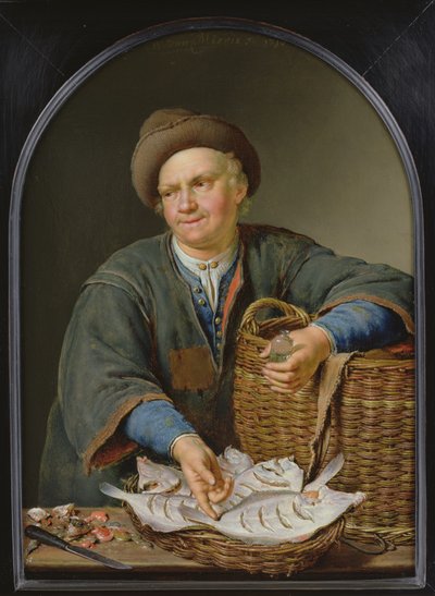 De visverkoper door Willem Van Mieris