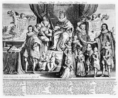 De triomf van koning James en zijn augustijnse nakomelingen, c.1622-4 door Willem Van de Passe