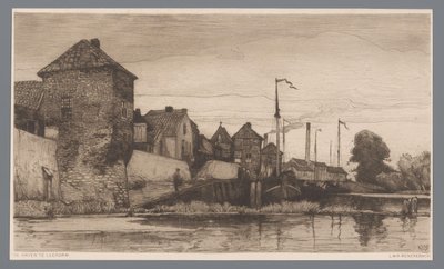 Gezicht op de haven van Leerdam door Willem Wenckebach