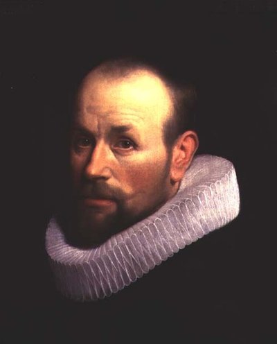 Portret van een man met een kraag door Willem Willemsz. van der Vliet