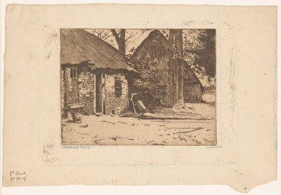 Boerderij met schuur in Brabant door Willem Witsen (signed by artist)