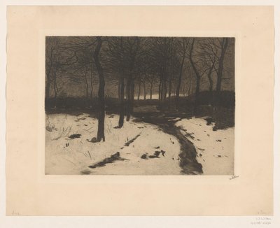 Bospad in Ewijkshoeve door Willem Witsen (signed by artist)