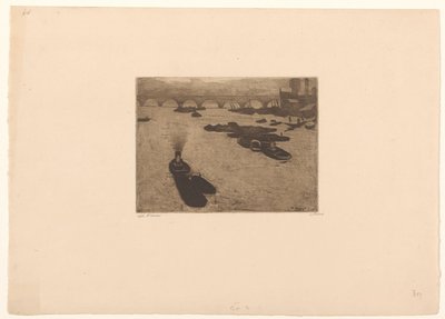 Boten op de Theems in Londen door Willem Witsen (signed by artist)