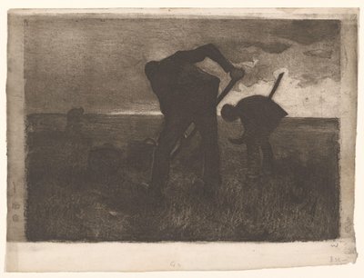 Drie aardappelrooiers door Willem Witsen (signed by artist)