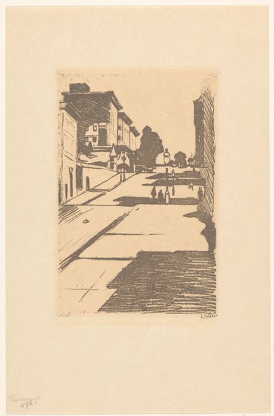 Gezicht op Maison Street en het Fairmont hotel in San Francisco door Willem Witsen (signed by artist)