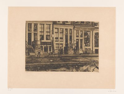 Gezicht op Oude Waal in Amsterdam door Willem Witsen (signed by artist)