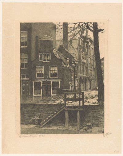 Gezicht op de Bierhaven en de Oranjestraat in Rotterdam door Willem Witsen (signed by artist)