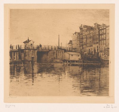 Gezicht op de Kraansluis in Amsterdam door Willem Witsen (signed by artist)