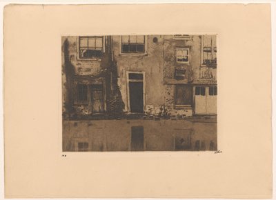 Gezicht op de achterzijde van de Zeedijk in Amsterdam door Willem Witsen (signed by artist)