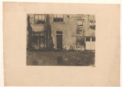 Gezicht op de achterzijde van de Zeedijk in Amsterdam door Willem Witsen (signed by artist)